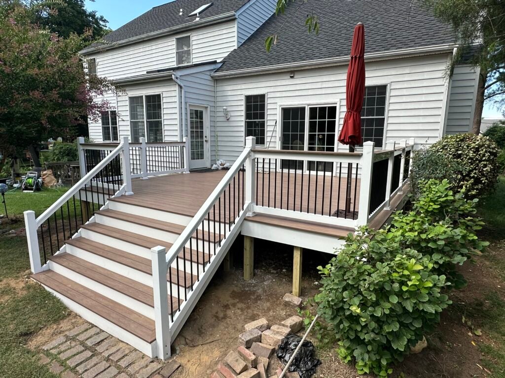 Professional installation of custom composite deck Installation in Baltimore County