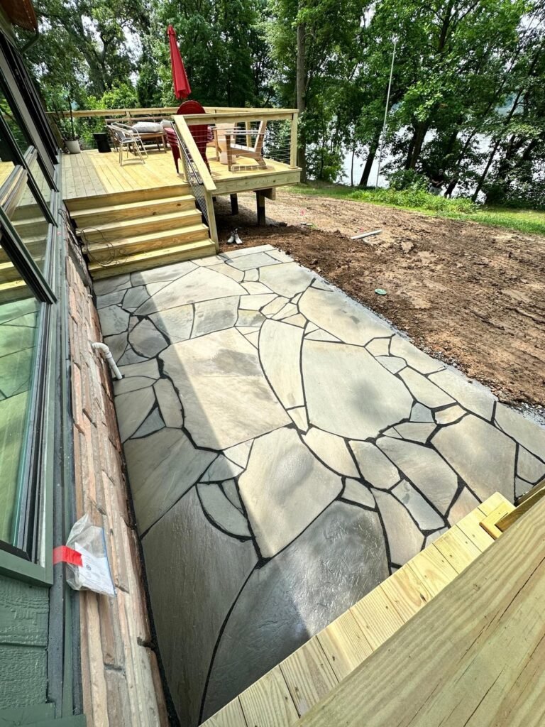 Professional hardscaping in Harford County creating a beautiful paver patio