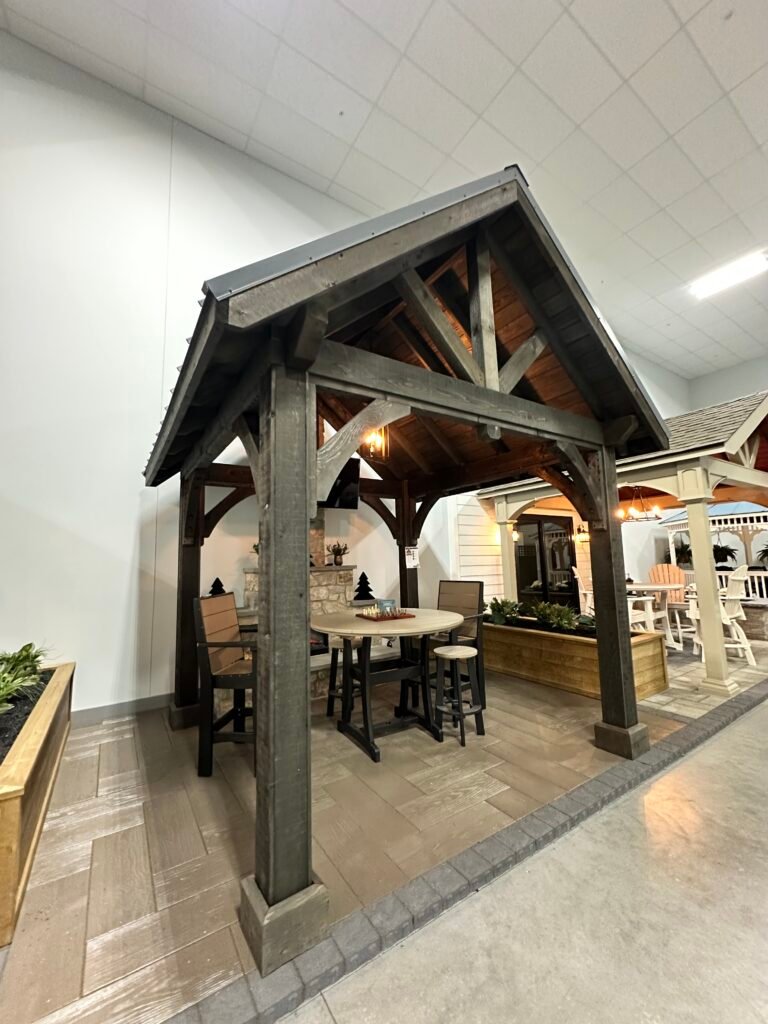 Custom wood pergola, one of the many shade structures in Baltimore county