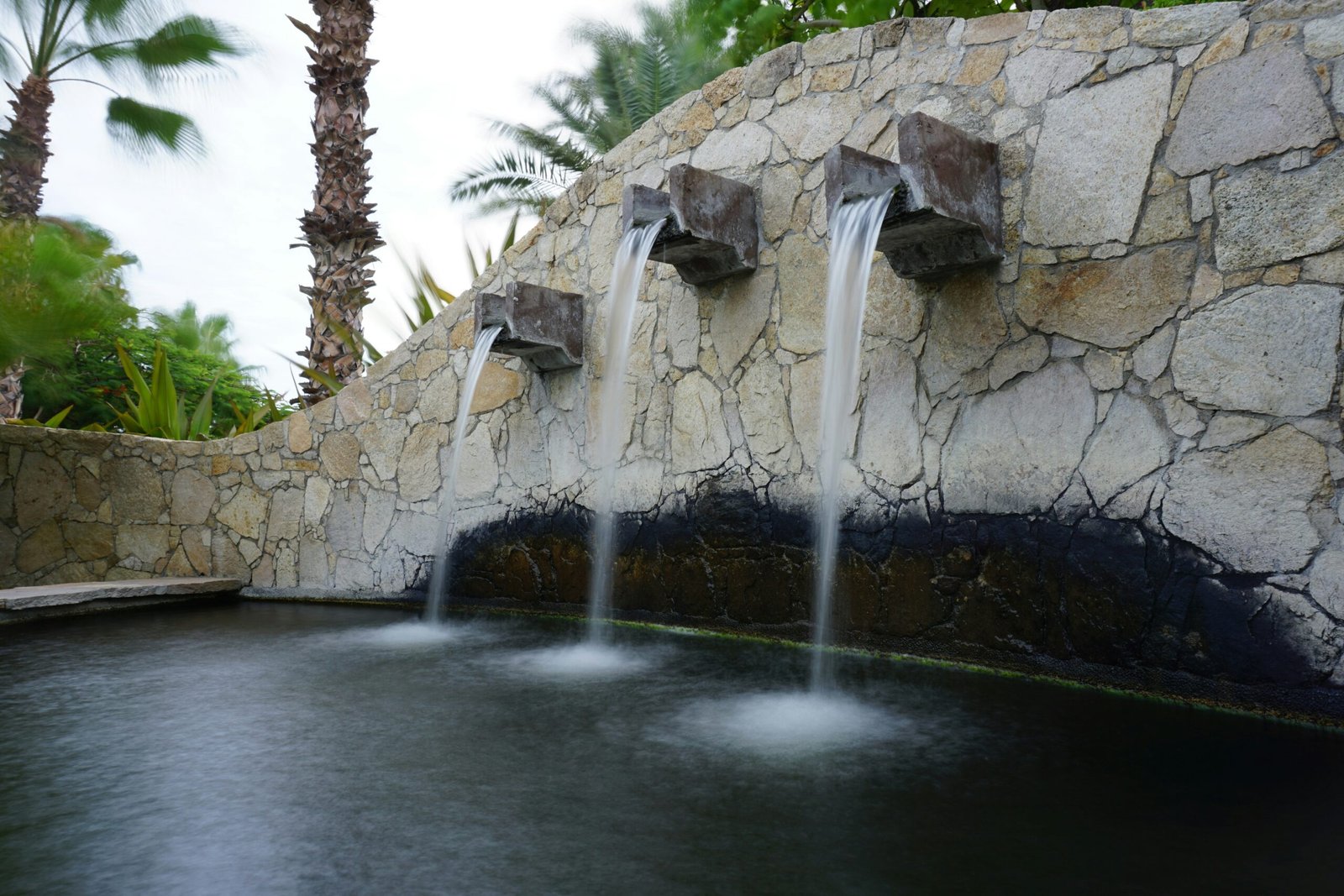 Beautiful custom decorative water features in Baltimore County, including a pondless waterfall