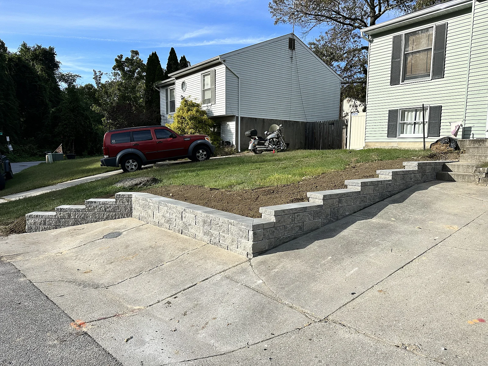 Professional hardscaping in Harford County creating a beautiful paver patio