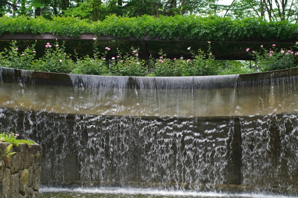 Beautiful custom decorative water features in Baltimore County, including a pondless waterfall
